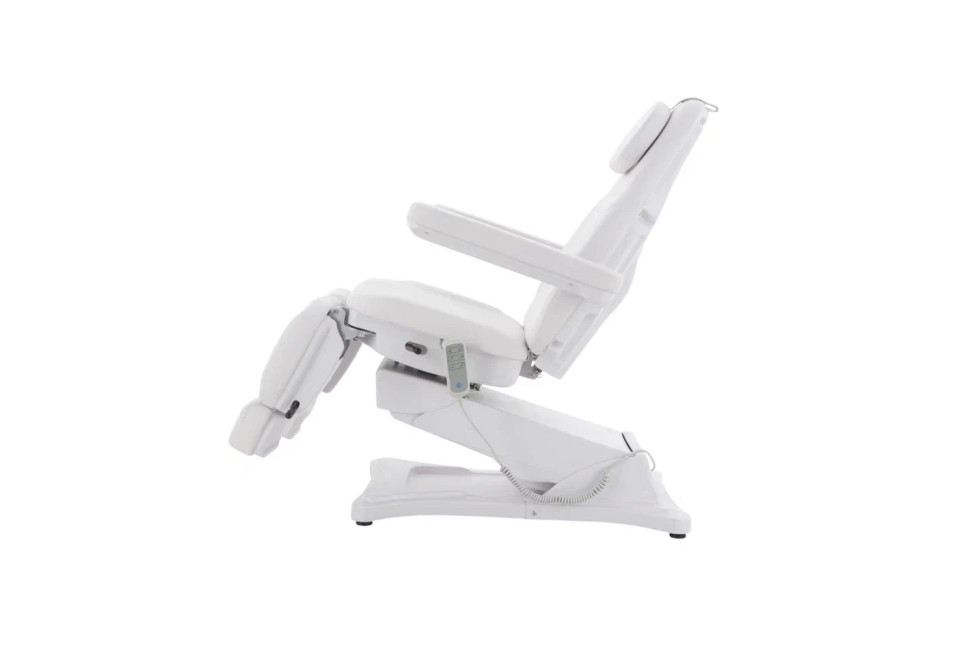 Педикюрное кресло электрическое MED-MOS ММКП-3 (КО-195DP) белый с ножной педалью и ПУ