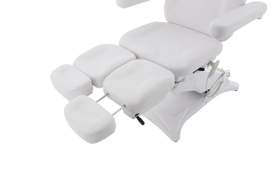 Педикюрное кресло электрическое MED-MOS ММКП-3 (КО-195DP) белый с ножной педалью и ПУ