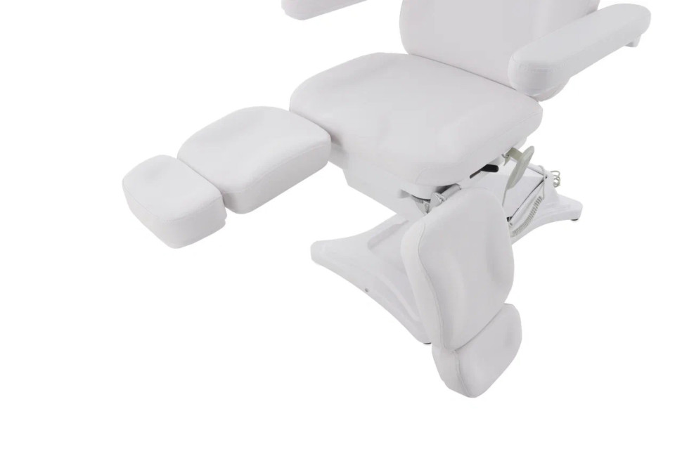 Педикюрное кресло электрическое MED-MOS ММКП-3 (КО-195DP) белый с ножной педалью и ПУ