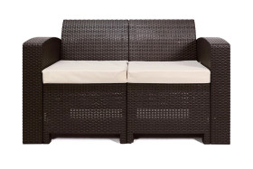 Rattan premium, диван двухместный, венге (2-х местная подушка)