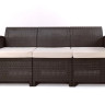 Rattan premium, диван трехместный, венге (3-х местная подушка)