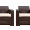 Rattan premium, комплект из 2-х кресел в цвете венге с подушками