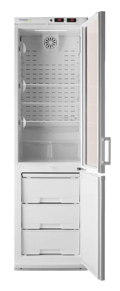 Холодильник комбинированный лабораторный ХЛ-340 "POZIS" (тонированное стекло/металл)