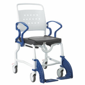 Кресло-стул с санитарным оснащением (туалетно-душевой) Берлин (серый/синий)