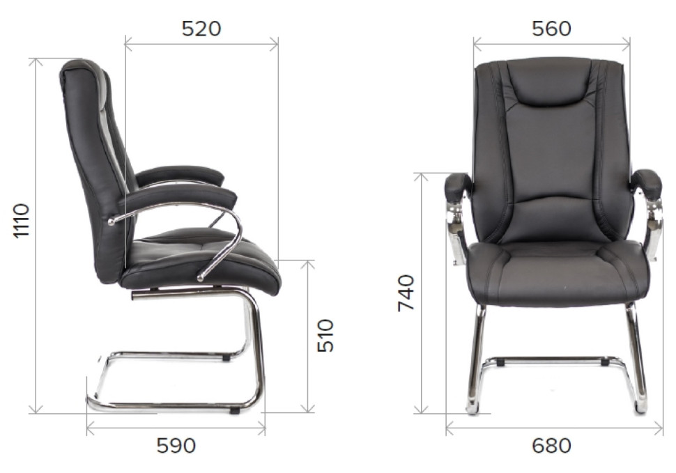 Кресло Everprof King CF Экокожа Черный (EC-370 PU CF Black)