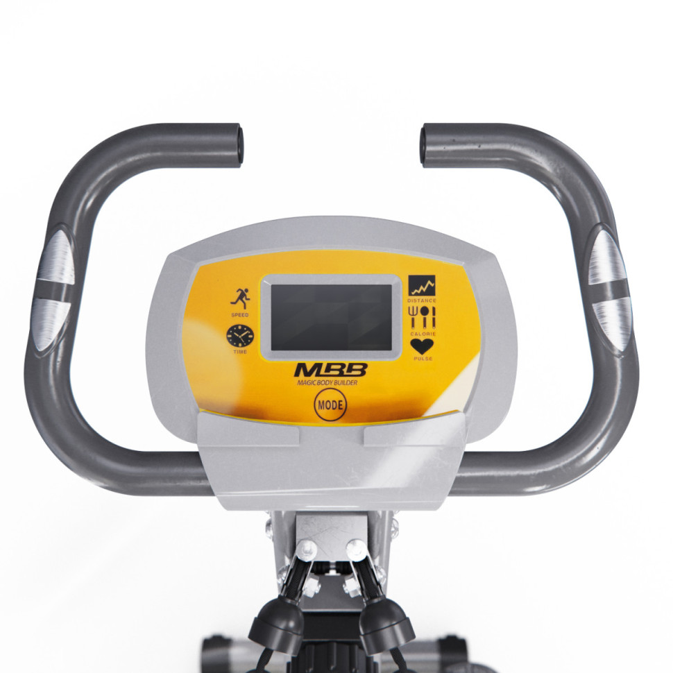 Велотренажер X-Bike DFC MBB с эспандерами, серо-желтый