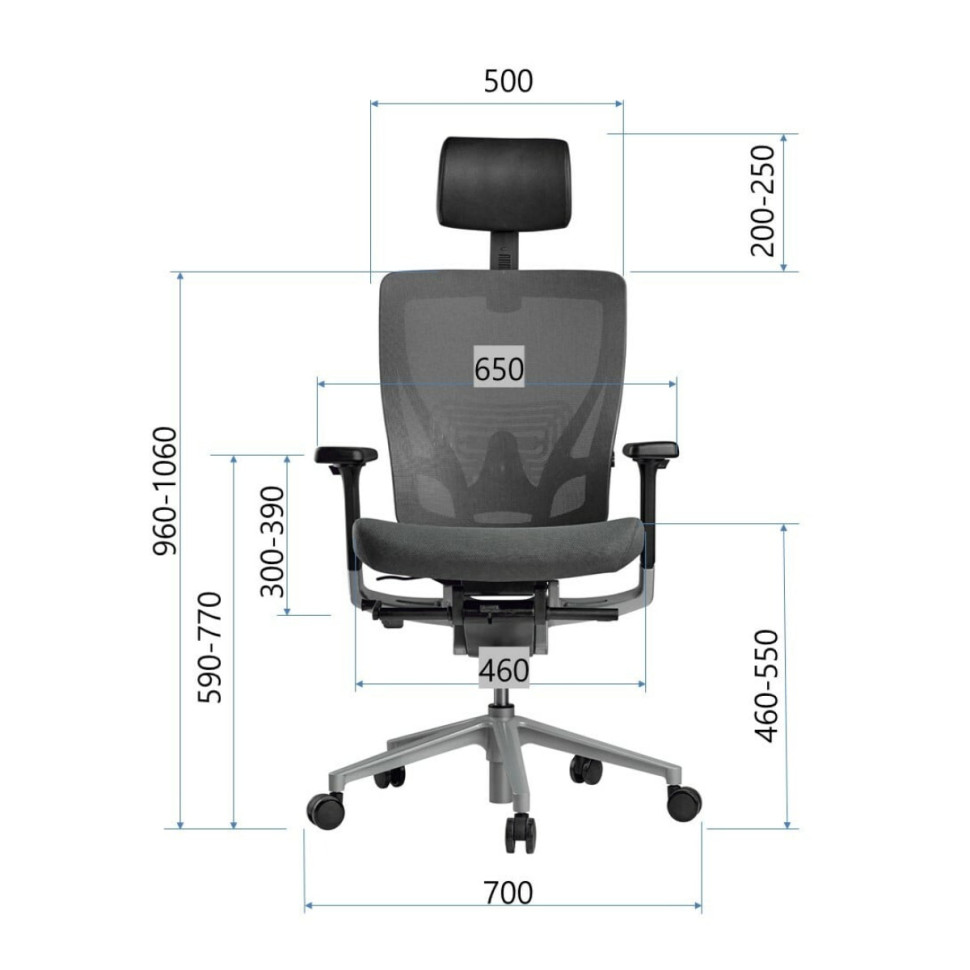 Кресло для офиса SCHAIRS AEON-М01S сетка / ткань, Цвет: серый