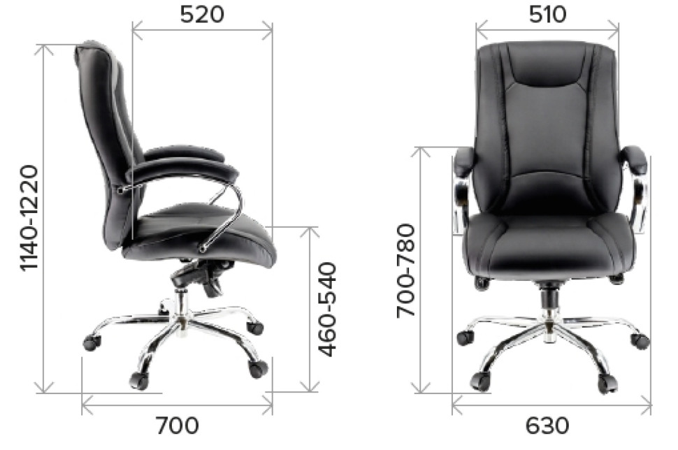 Кресло Everprof King LB M Экокожа Черный (EC-370 PU LB Black)