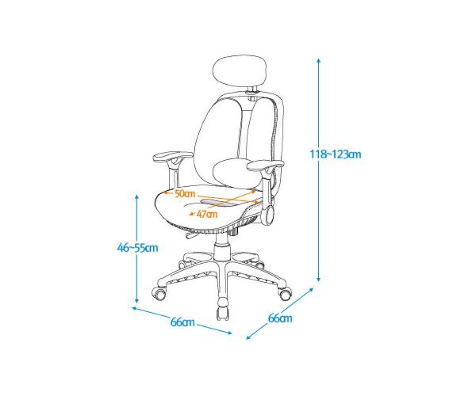 Компьютерное кресло серия Synif мод. Inno Health (SY-1264-W-GY) с белым каркасом