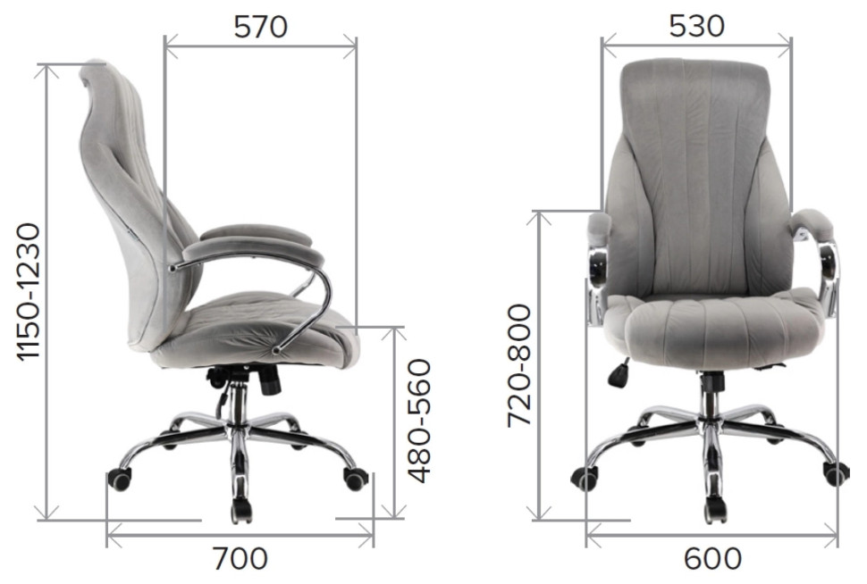 Кресло руководителя Everprof Coral Ткань Серый