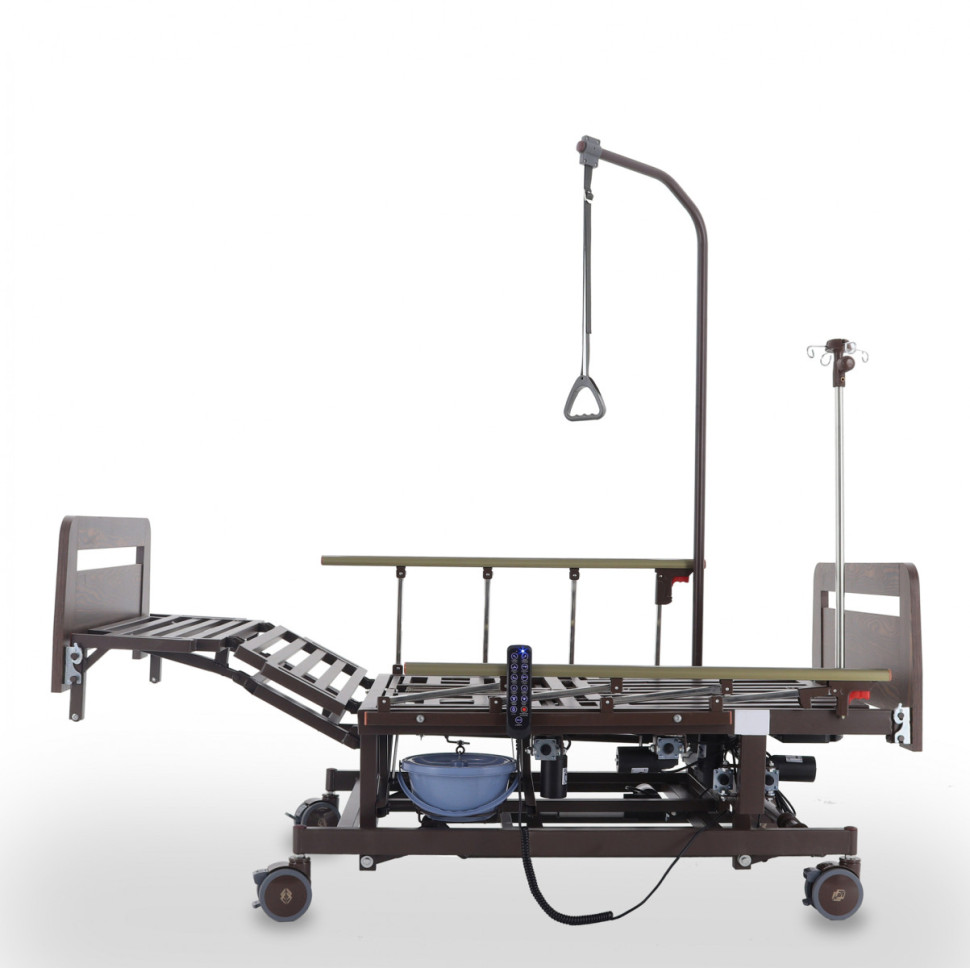 Кровать электрическая MED-MOS DB-11А (ЛДСП венге) с регулировкой высоты ложемента с матрасом