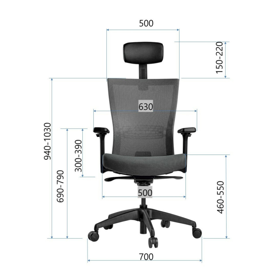 Кресло для офиса SCHAIRS AIRE-111B, Цвет: серый