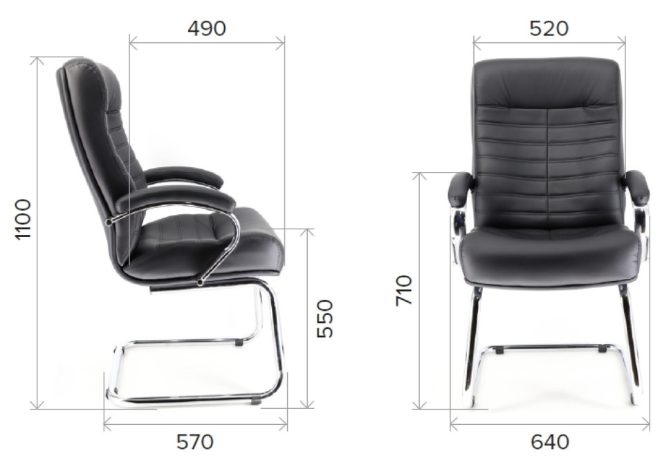 Кресло Everprof Orion CF Кожа Черный (EP-orion cf Leather Black)