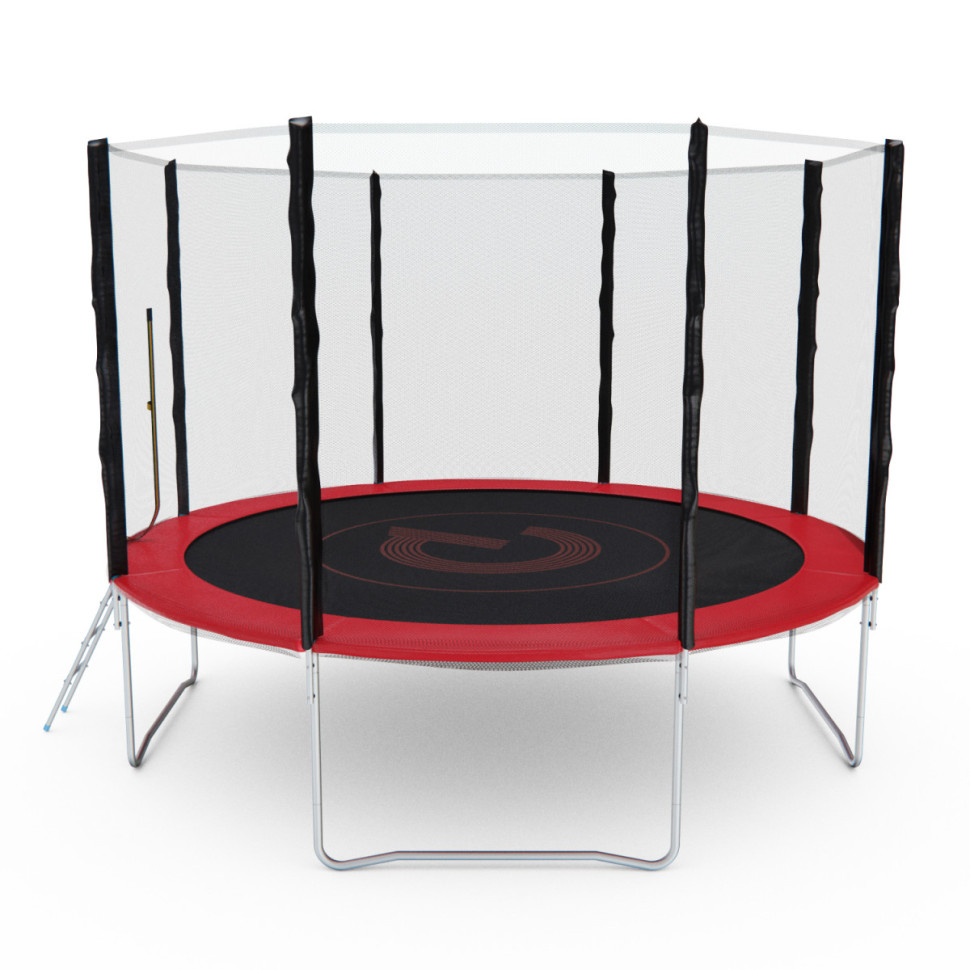 Батут с сеткой DFC PELPO 12ft с лестницей, RED