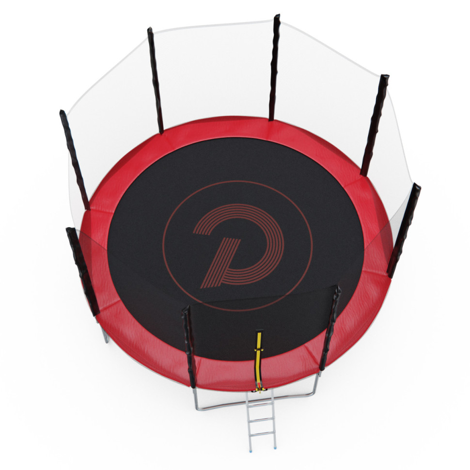 Батут с сеткой DFC PELPO 12ft с лестницей, RED